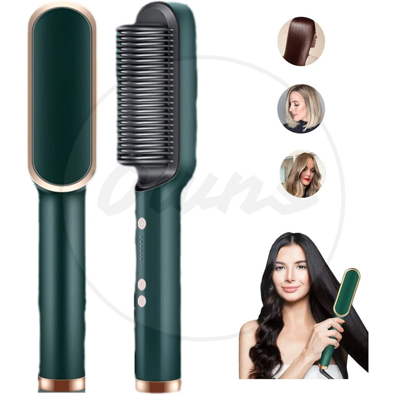 Cepillo 2 en 1 GlowHair– Alisa y riza tu cabello – Logra un peinado de salón en casa en minutos