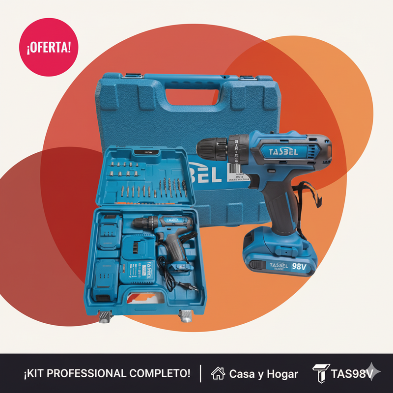Taladro Inalambrico 98v 2 Baterias Acc